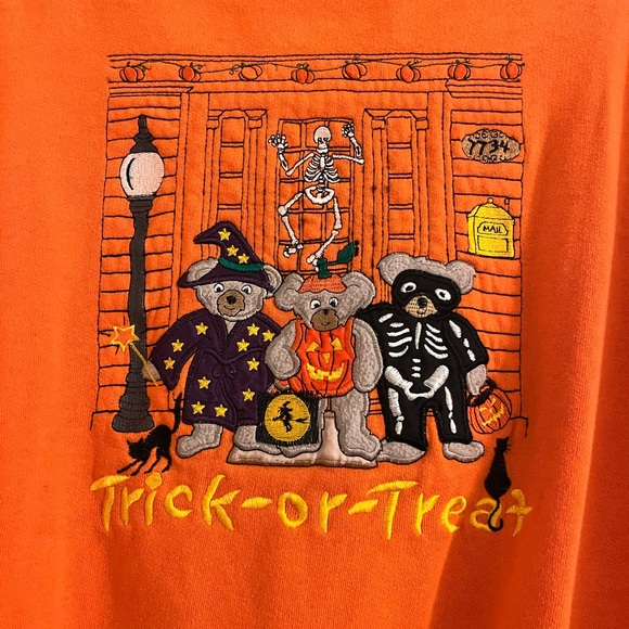 Basic Editions Orange Halloween Sweatshirt - Picture 2 of 6